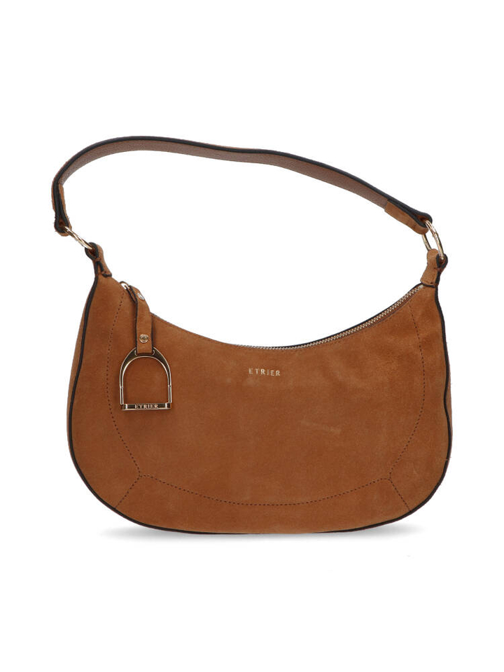 Camel suède handtas Etrier 