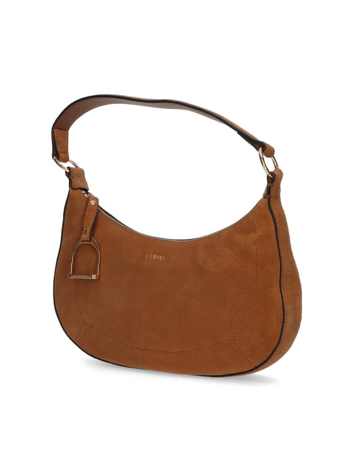 Camel suède handtas Etrier 