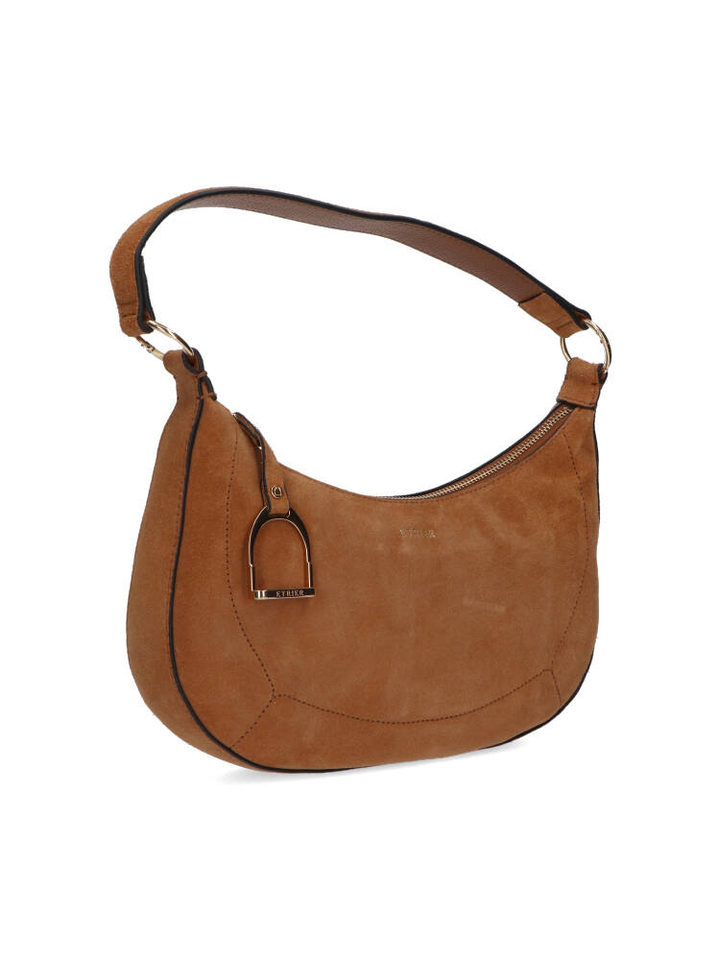 Camel suède handtas Etrier 