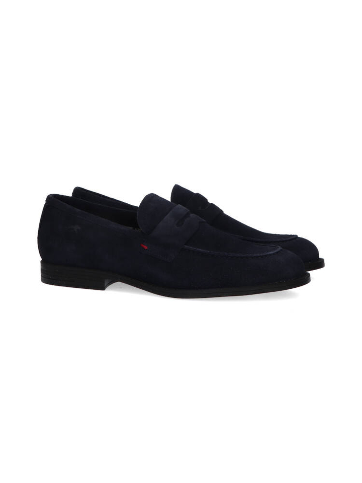 Donkerblauwe suède lage schoenen Fluchos