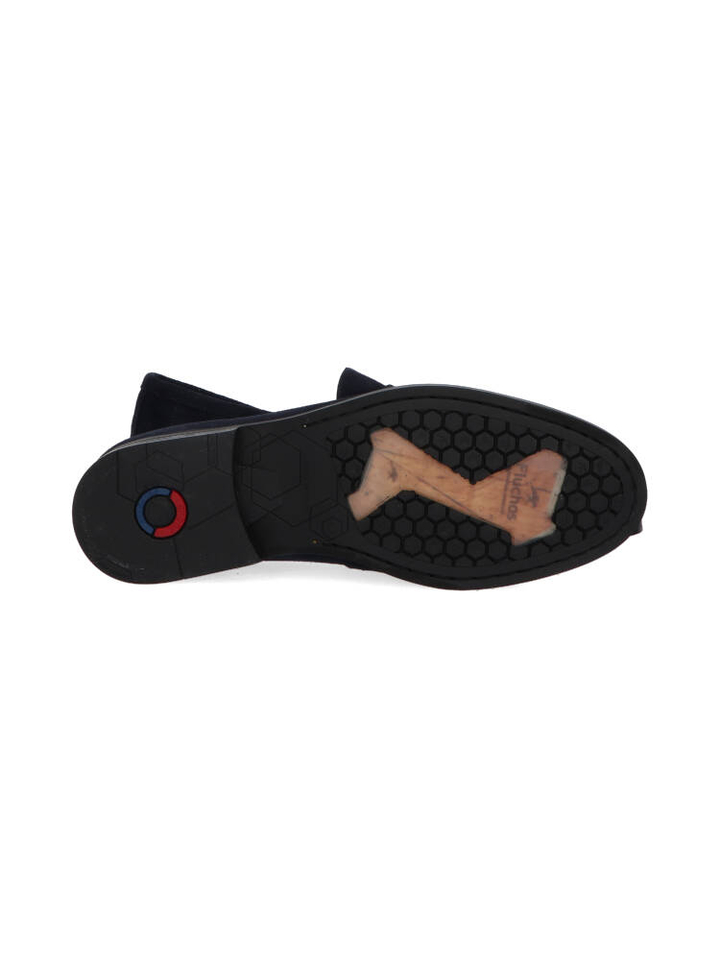 Donkerblauwe suède lage schoenen Fluchos