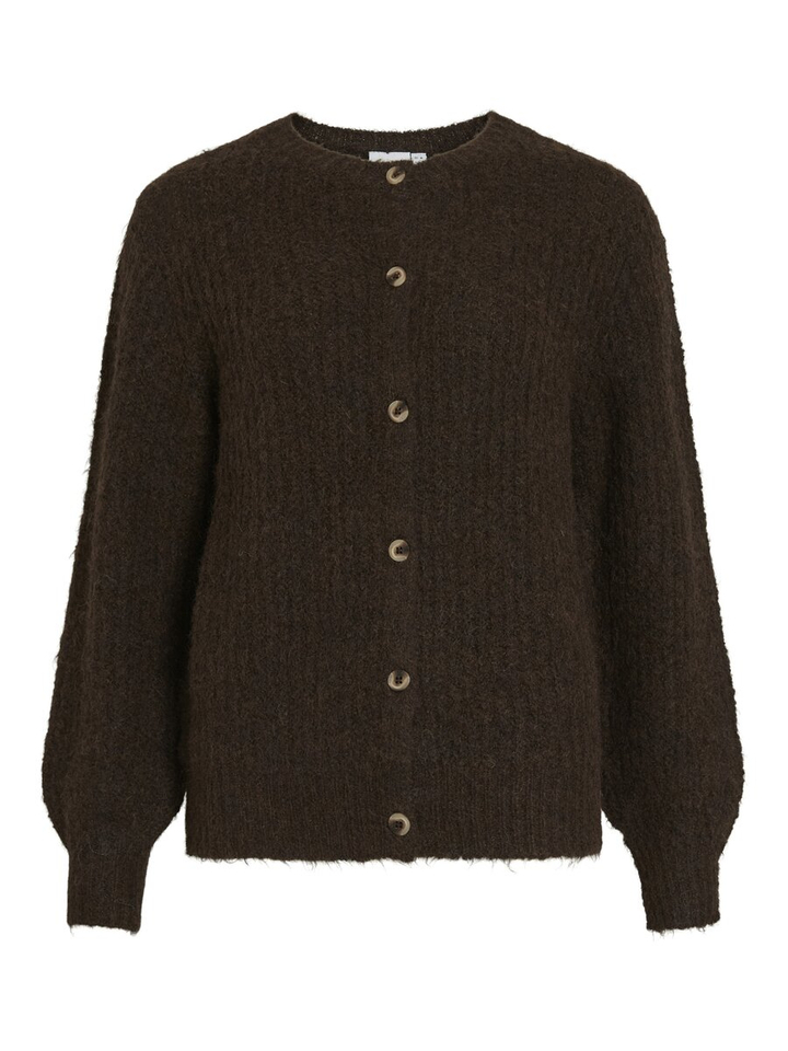 Bruine gebreide cardigan met knopen Vilampe Vila 