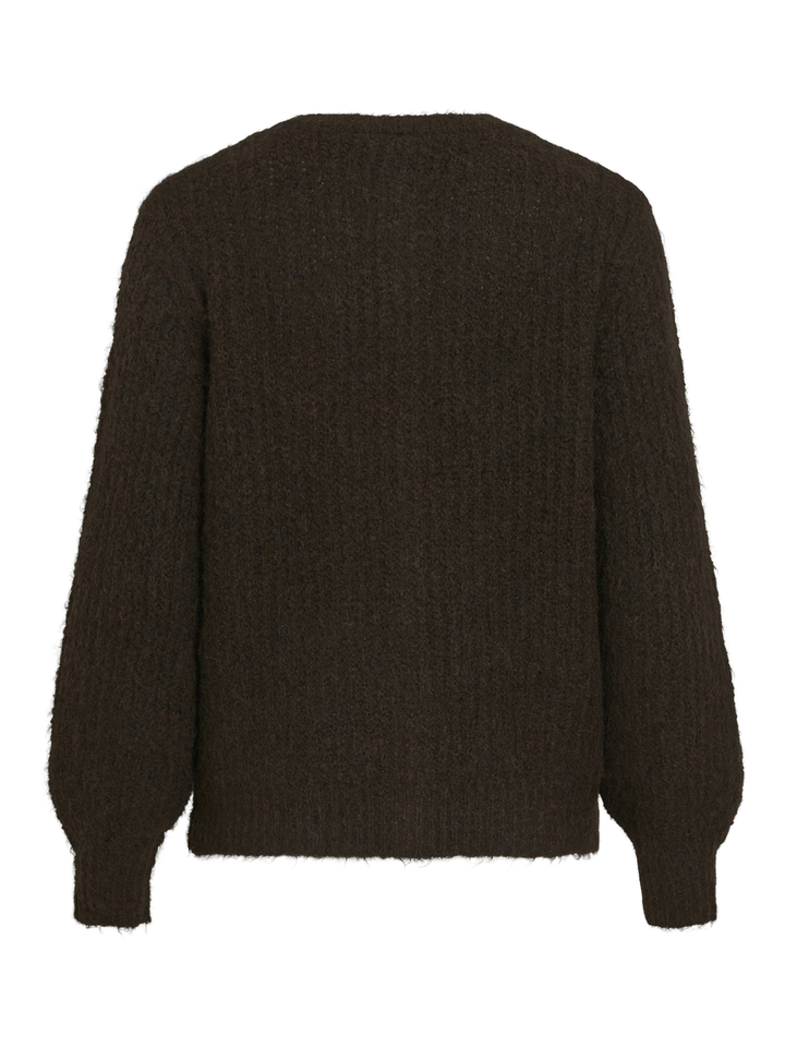 Bruine gebreide cardigan met knopen Vilampe Vila 