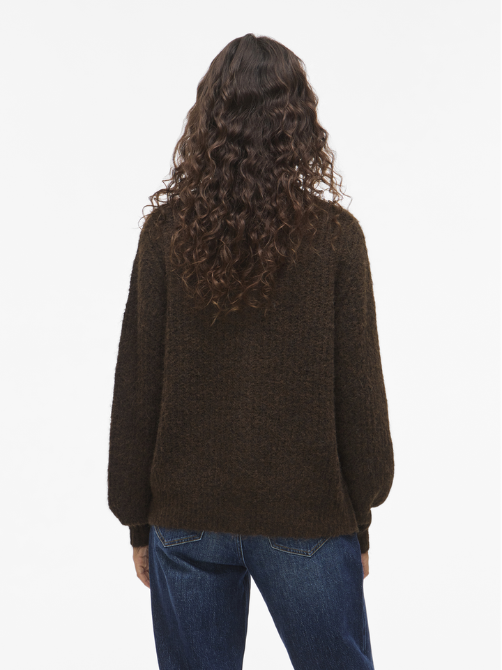 Bruine gebreide cardigan met knopen Vilampe Vila 