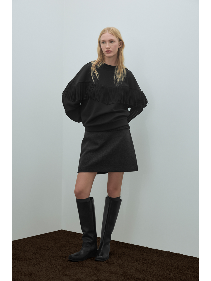 Dark grey melange rok Vidacey Vila