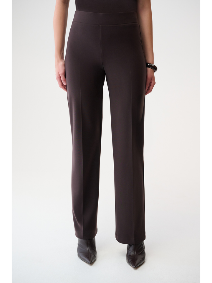 Bruine soepelvallende broek met elastiek Josseph Ribkoff 