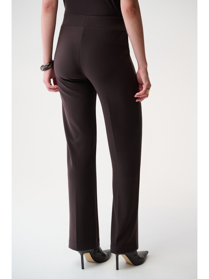 Bruine soepelvallende broek met elastiek Josseph Ribkoff 