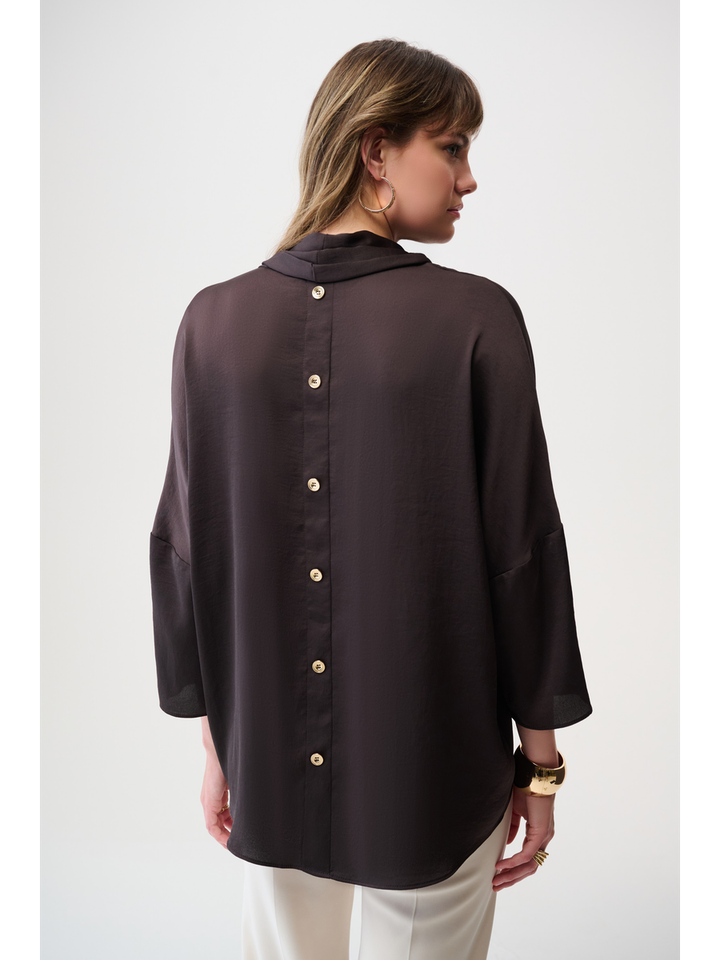 Bruine bloes met watervalkraag Jozeph Ribkoff 