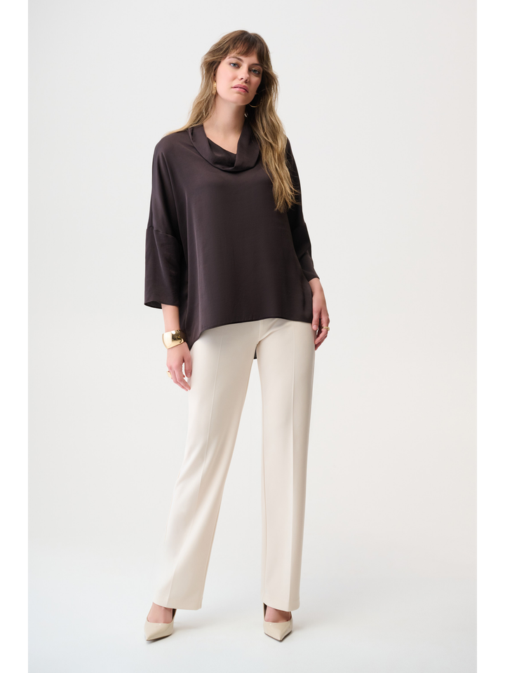 Bruine bloes met watervalkraag Jozeph Ribkoff 