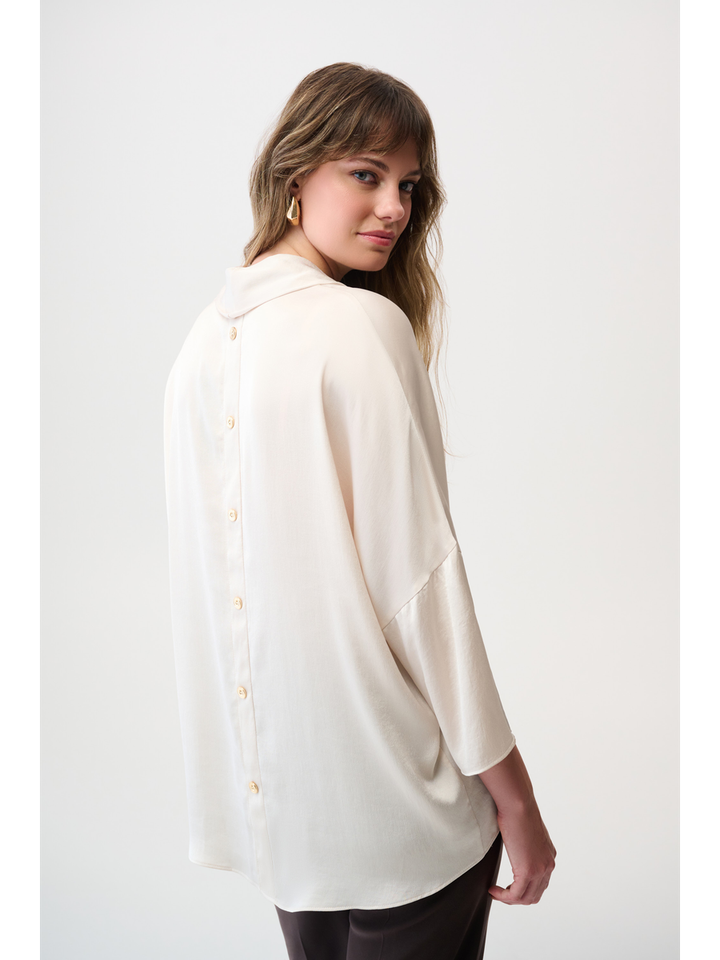 Ecru bloes met watervalhals Jozeph Ribkoff 