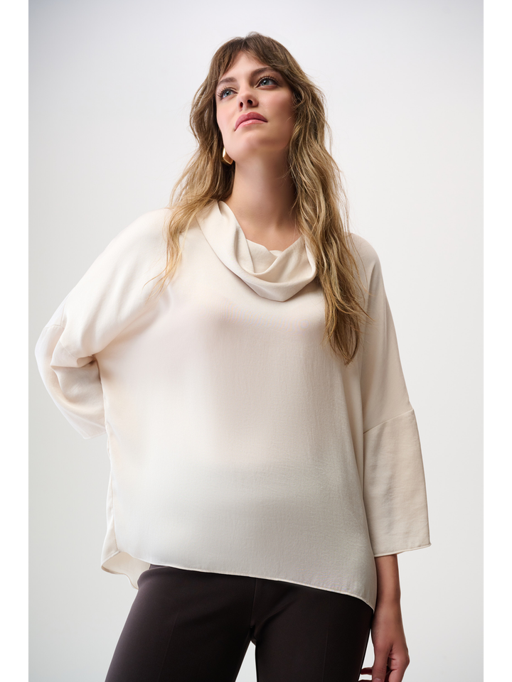 Ecru bloes met watervalhals Jozeph Ribkoff 