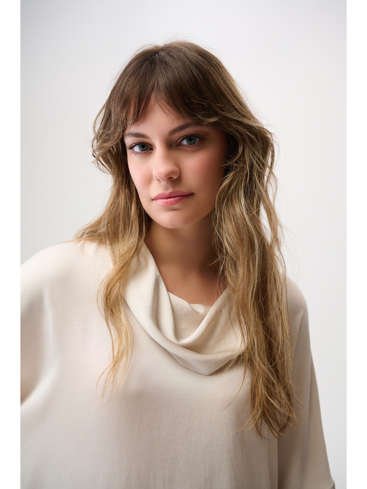 Ecru bloes met watervalhals Jozeph Ribkoff 