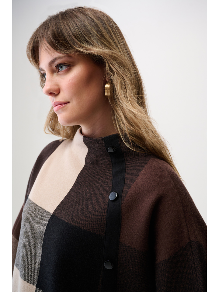 Bruine trui in ruit motief Joseph Ribkoff 