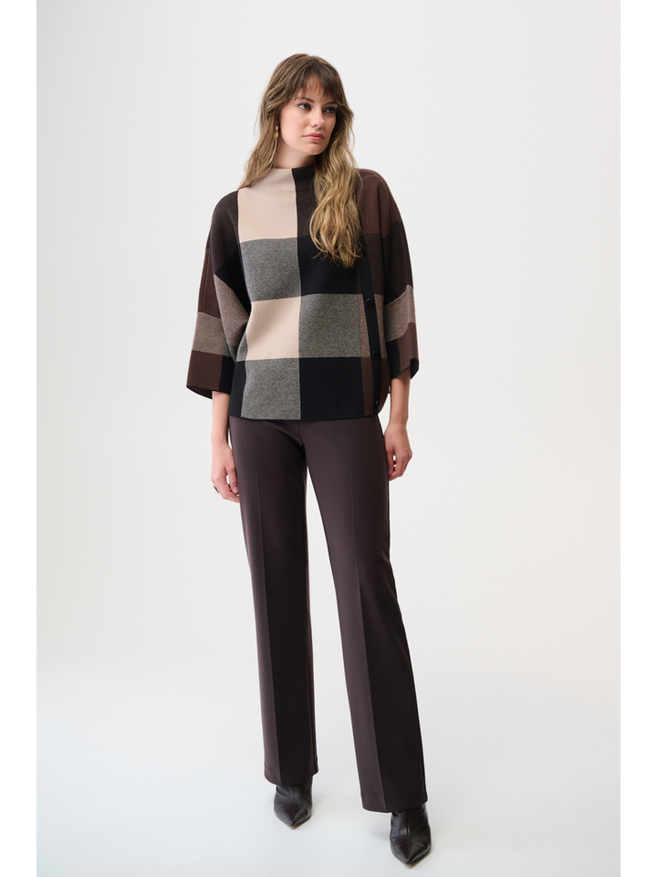 Bruine trui in ruit motief Joseph Ribkoff 