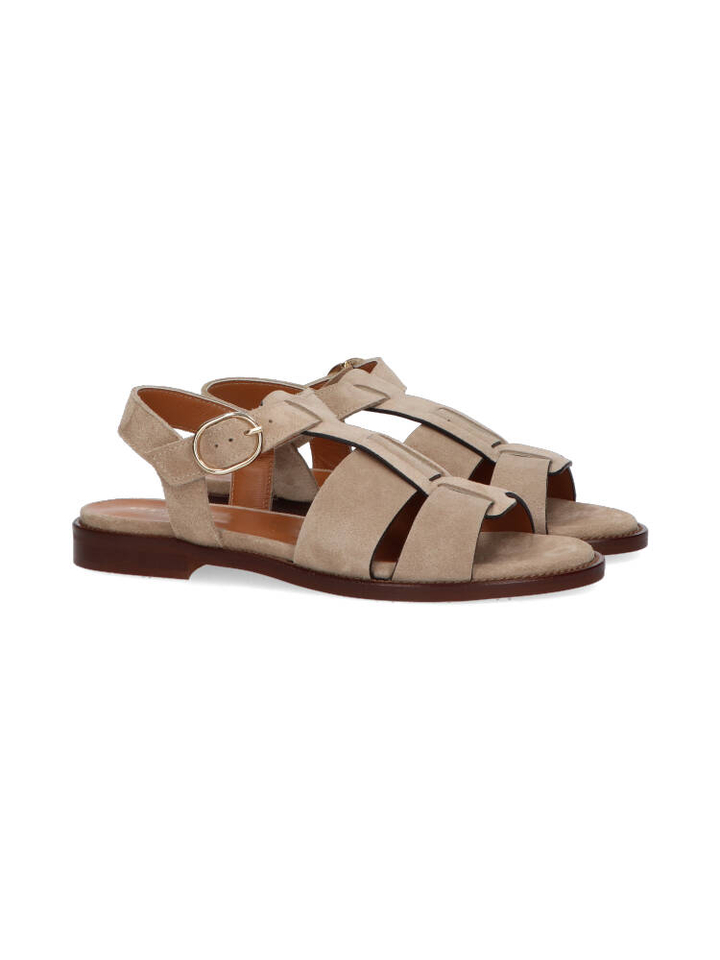 Greige suède sandalen Les Venues
