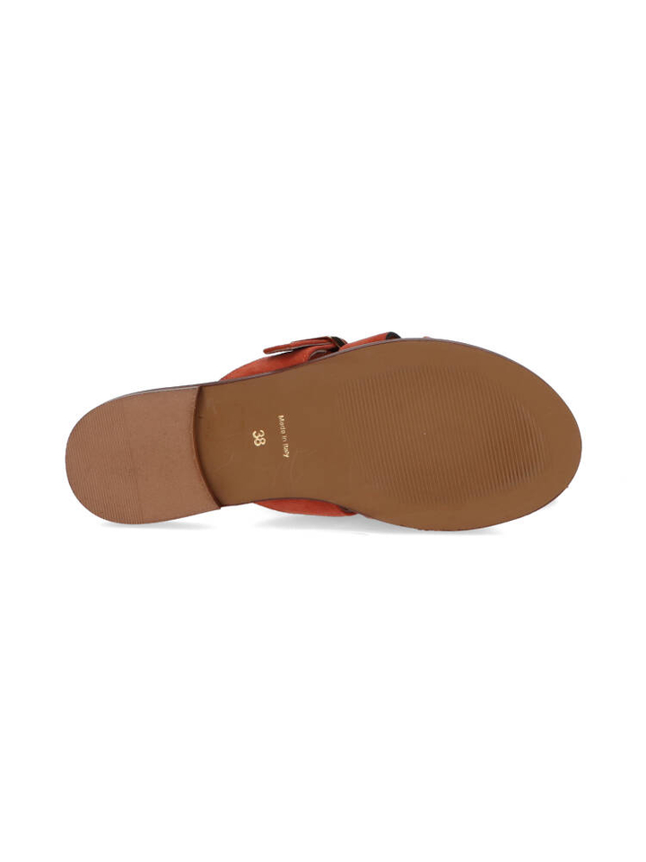 Roestkleurige suède slippers Les Venues