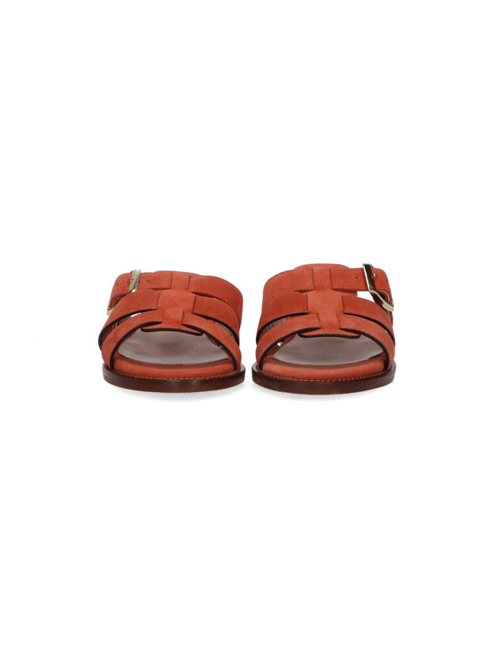 Roestkleurige suède slippers Les Venues