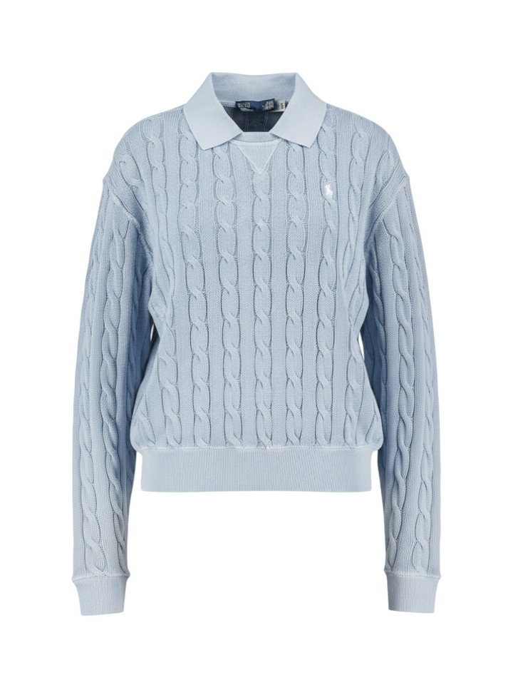 Blauwe gebreide trui Ralph Lauren 