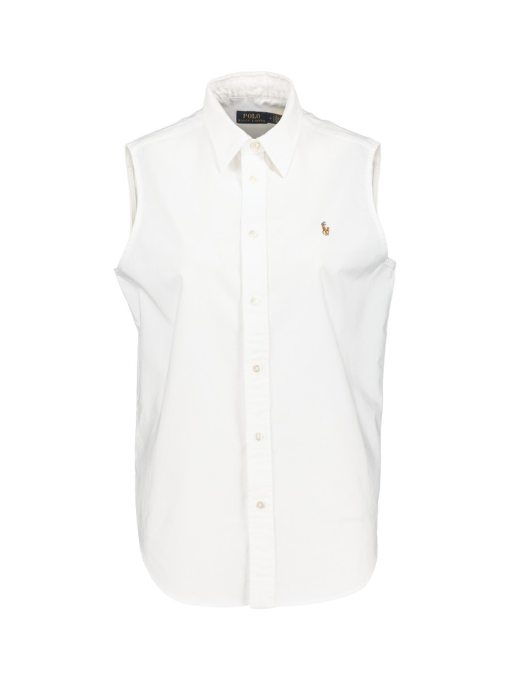 Witte katoenen mouwloze bloes Ralph Lauren 