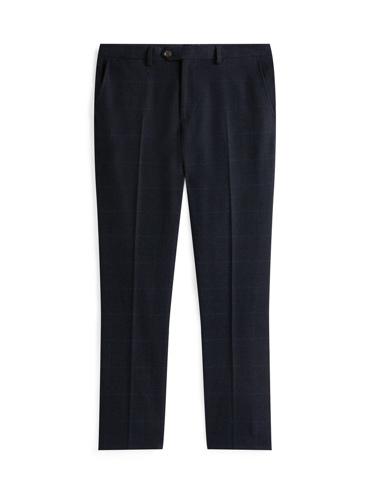 Blauwe chino broekstraight fit met ruitmotief Tommy Hilfiger