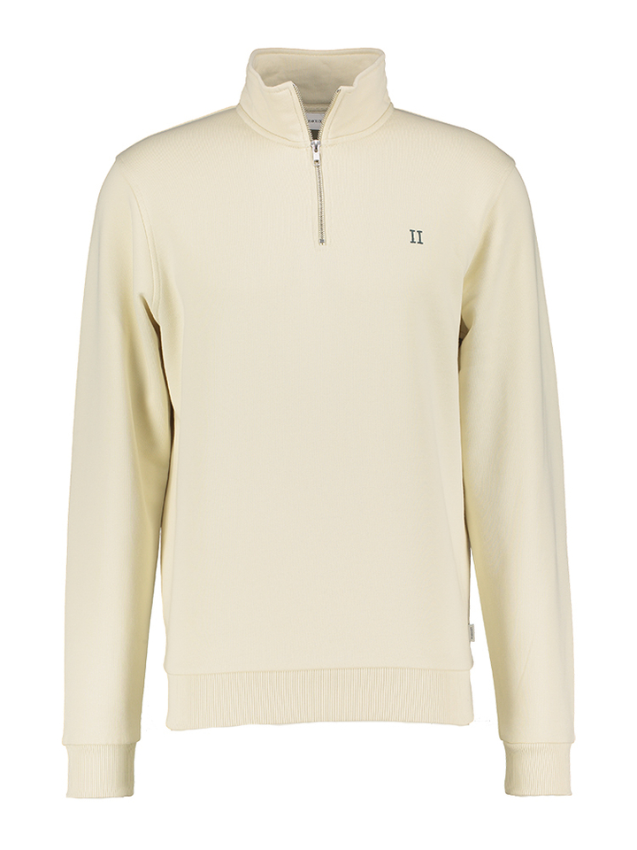 Ecru katoenen sweater met korte rits Les Deux