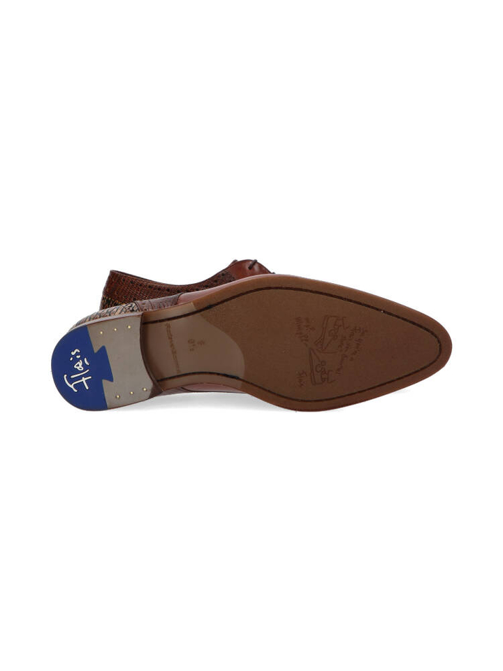 Dark cognac geklede schoenen De Stapper