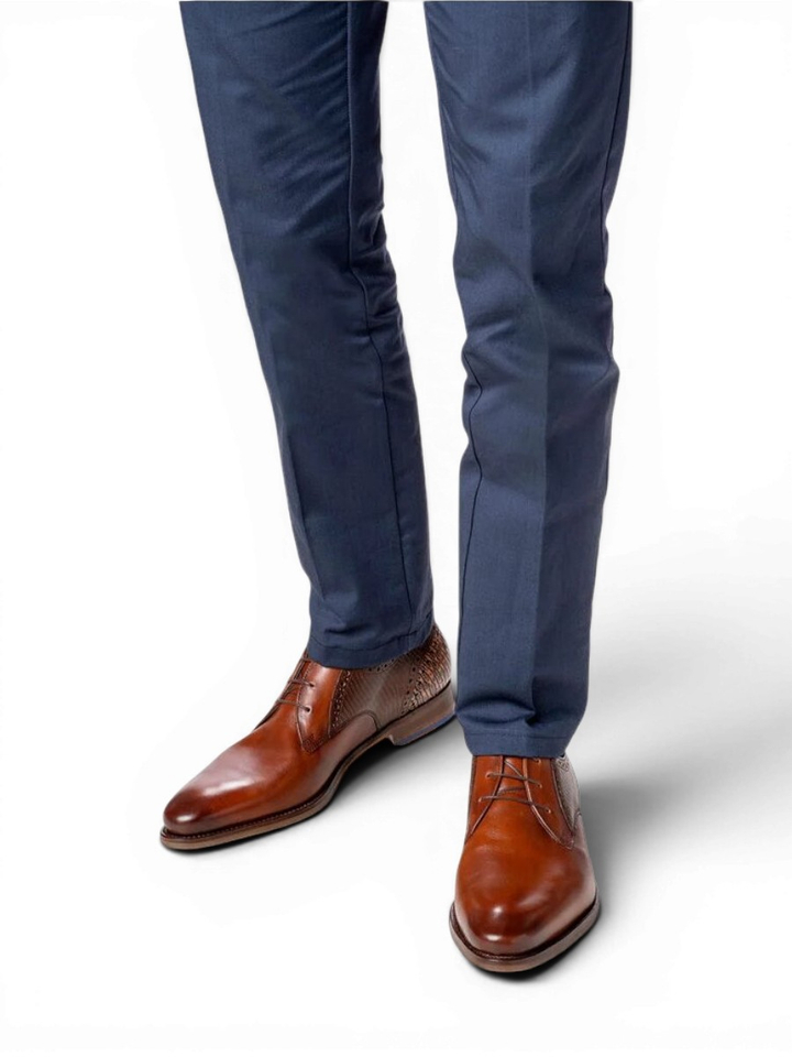 Dark cognac geklede schoenen De Stapper 