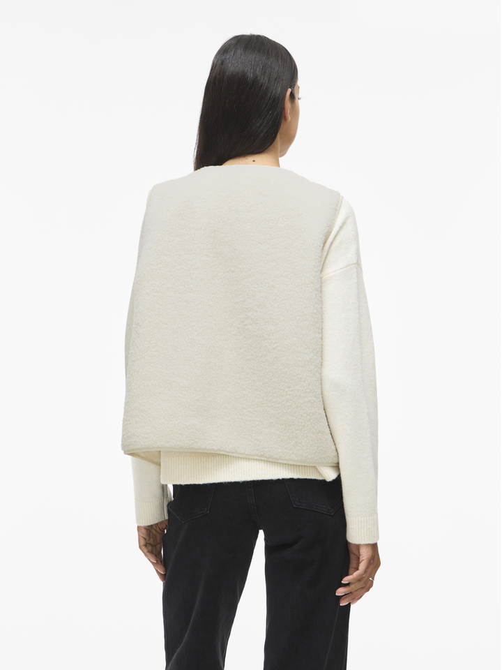 Beige birch Viada teddy bodywarmer Vila