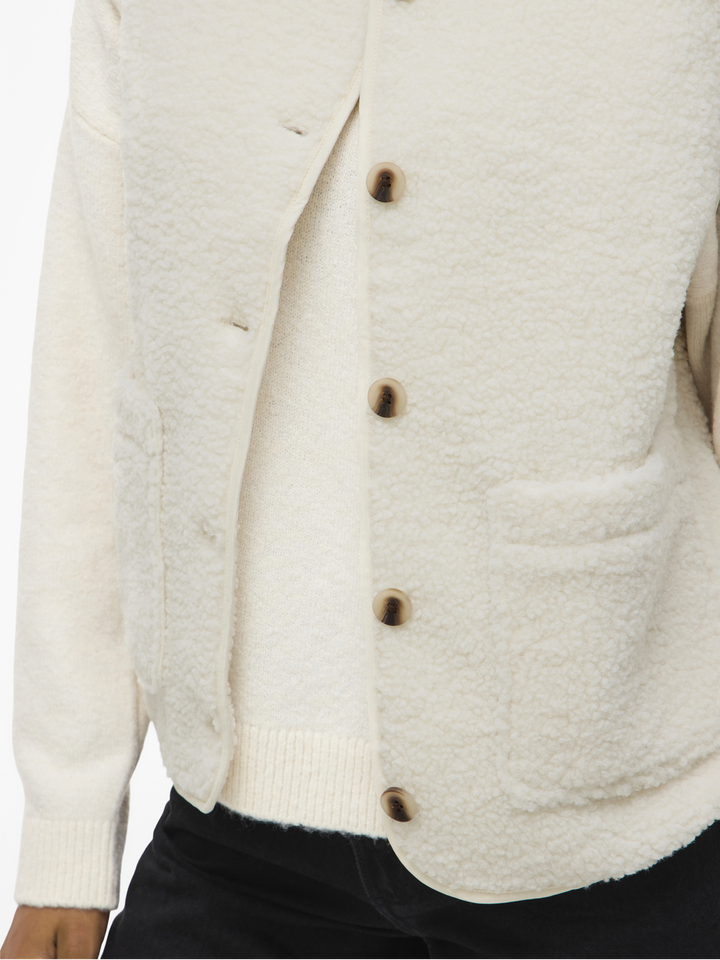 Beige birch Viada teddy bodywarmer Vila