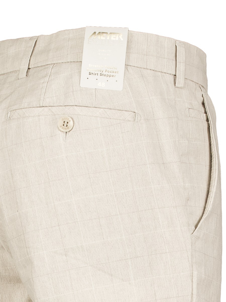 Beige chini met fijn ruit motief Roma Meyer 