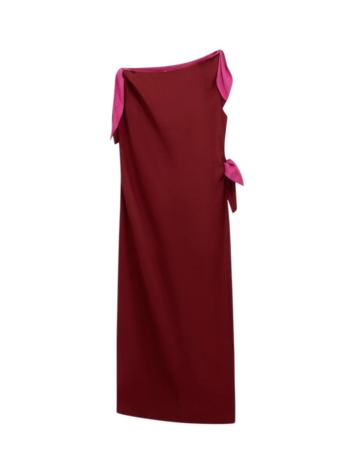 Bordeaux linnen maxi-jurk Liviana Conti 