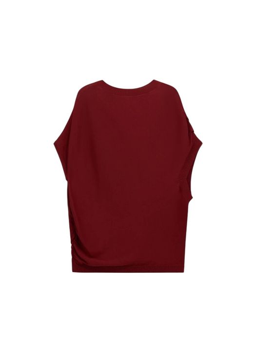 Bordeaux asymmetrische trui met stropdetail Liviana Conti