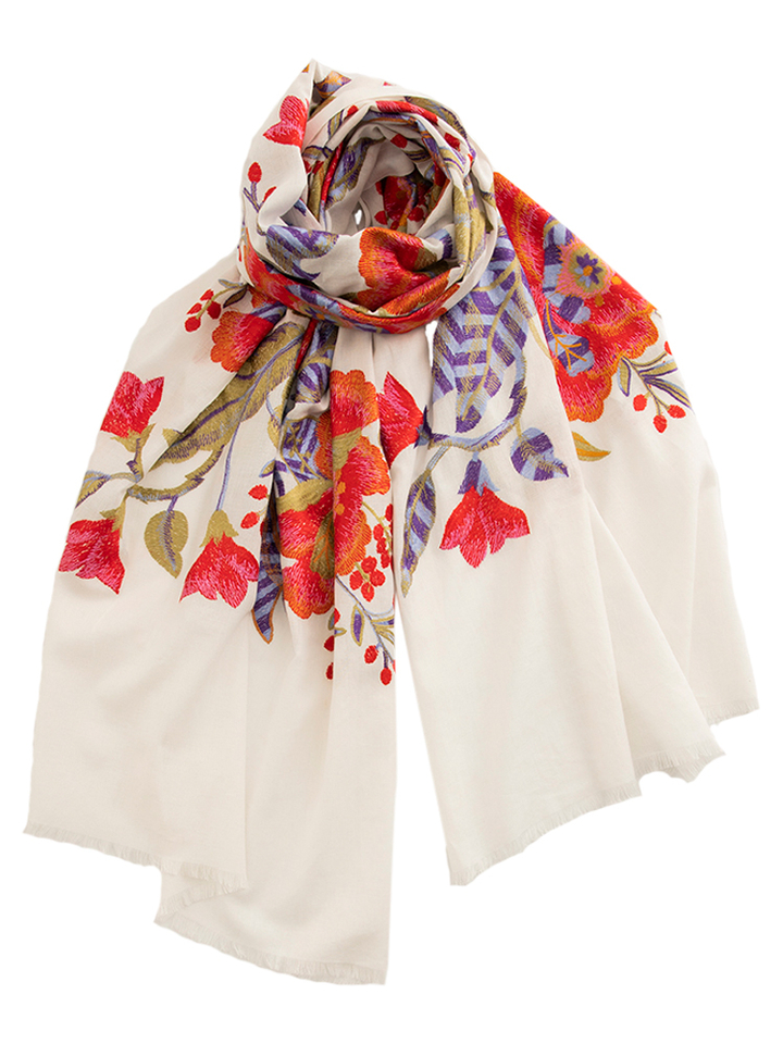 Bloemenprint sjaal Hibiscus Bo'vie