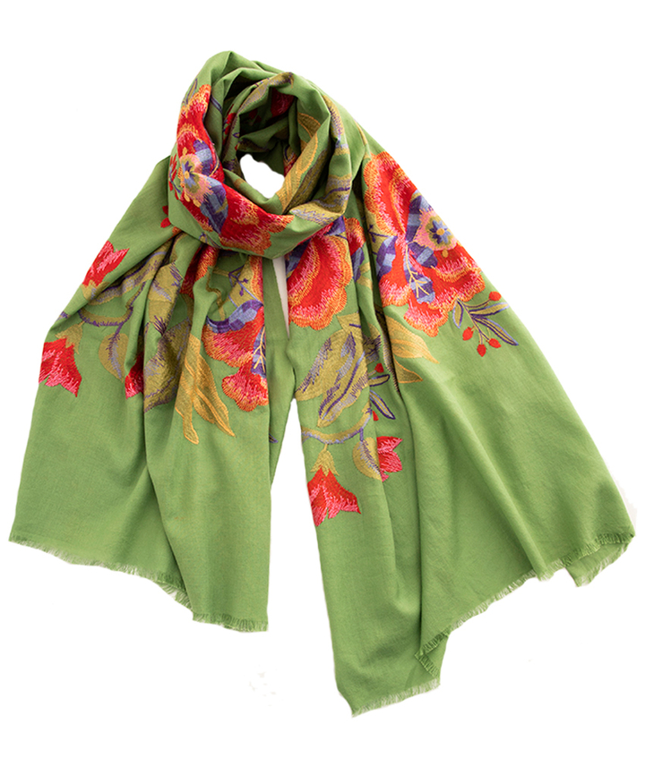 Green sjaal Peony Bo'vie 