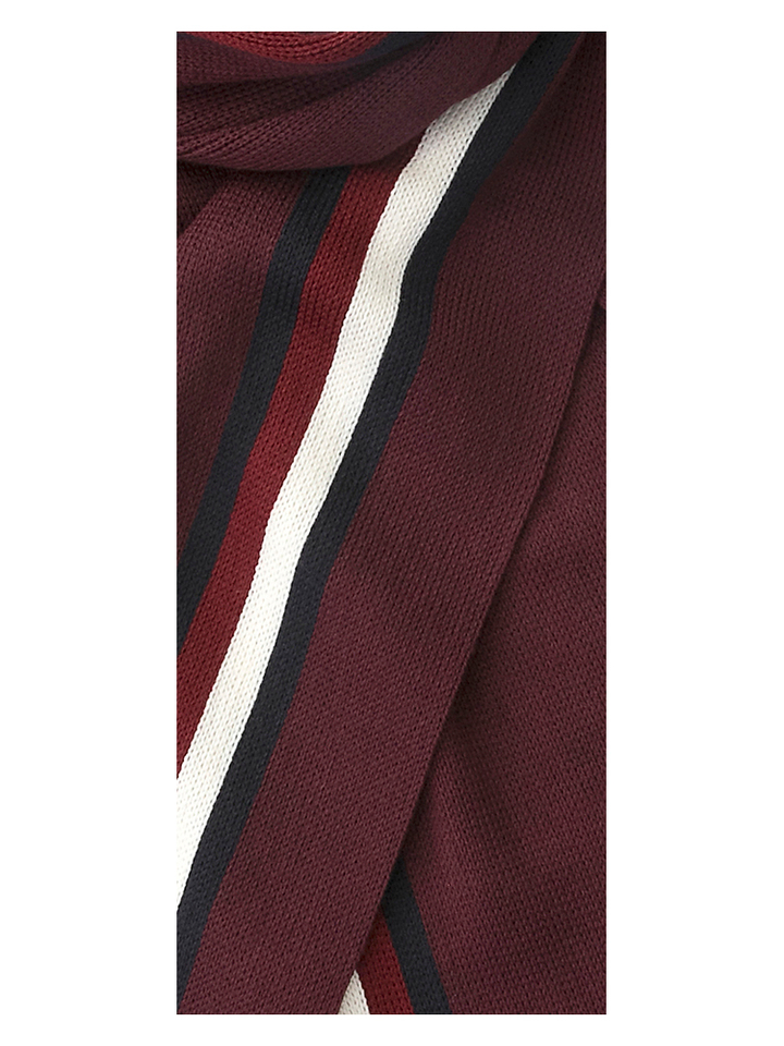 Bordeaux sjaal met strepen Tommy Hilfiger
