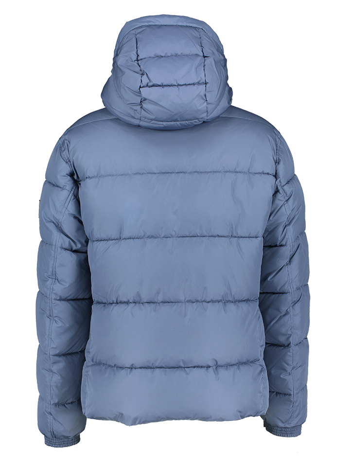 Blauwe padded halflange jas met kap Omaris Hugo Boss