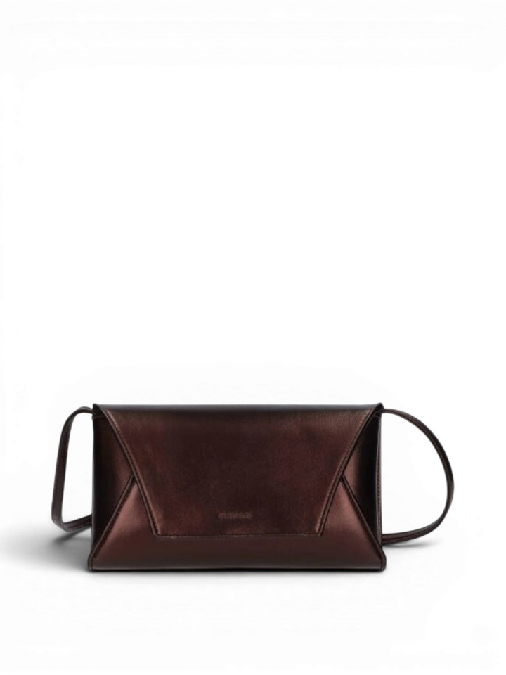 Brons crossbody laminato Natan 
