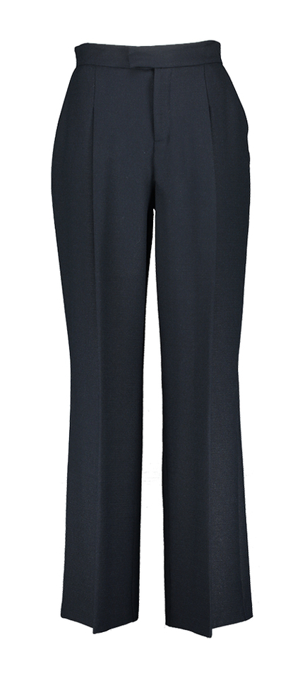 Blauwe wijde broek met bandplooi Grace Oscar 