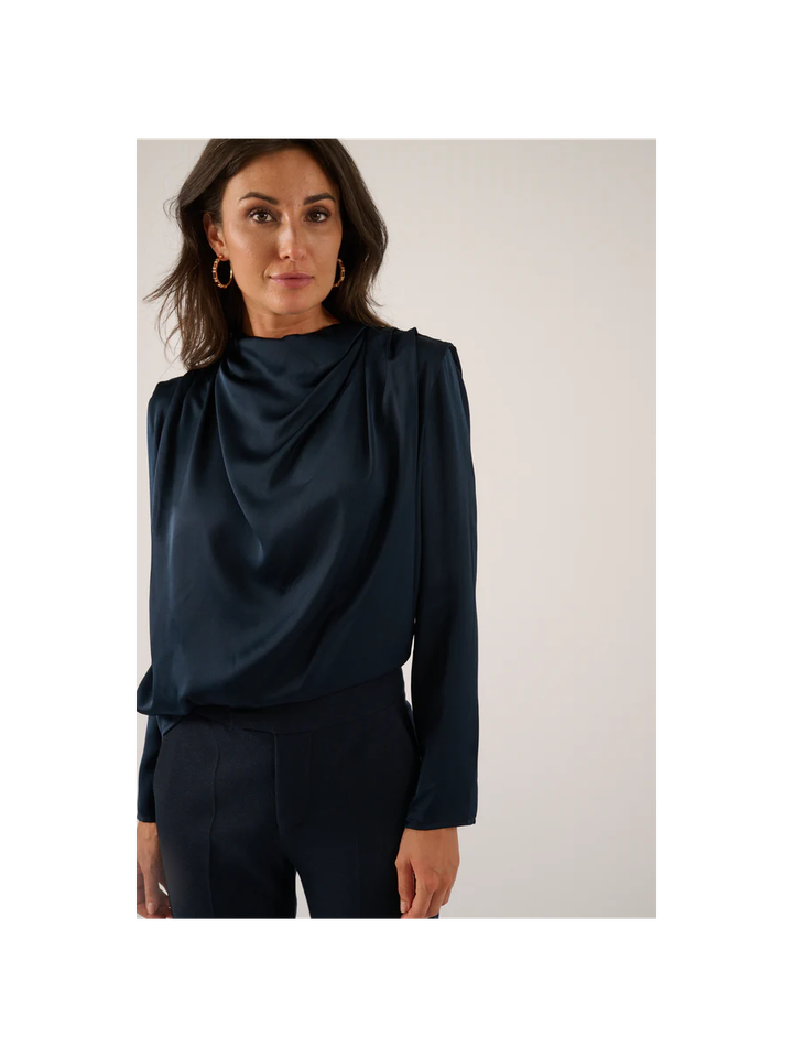 Blauwe bloes in satijnlook Tullah Oscar