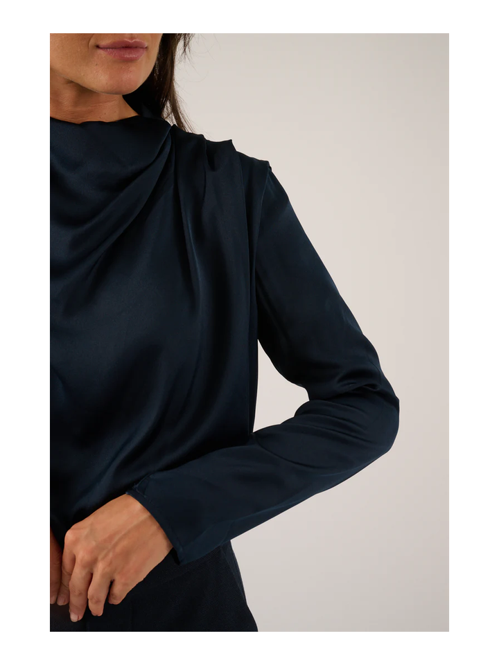 Blauwe bloes in satijnlook Tullah Oscar