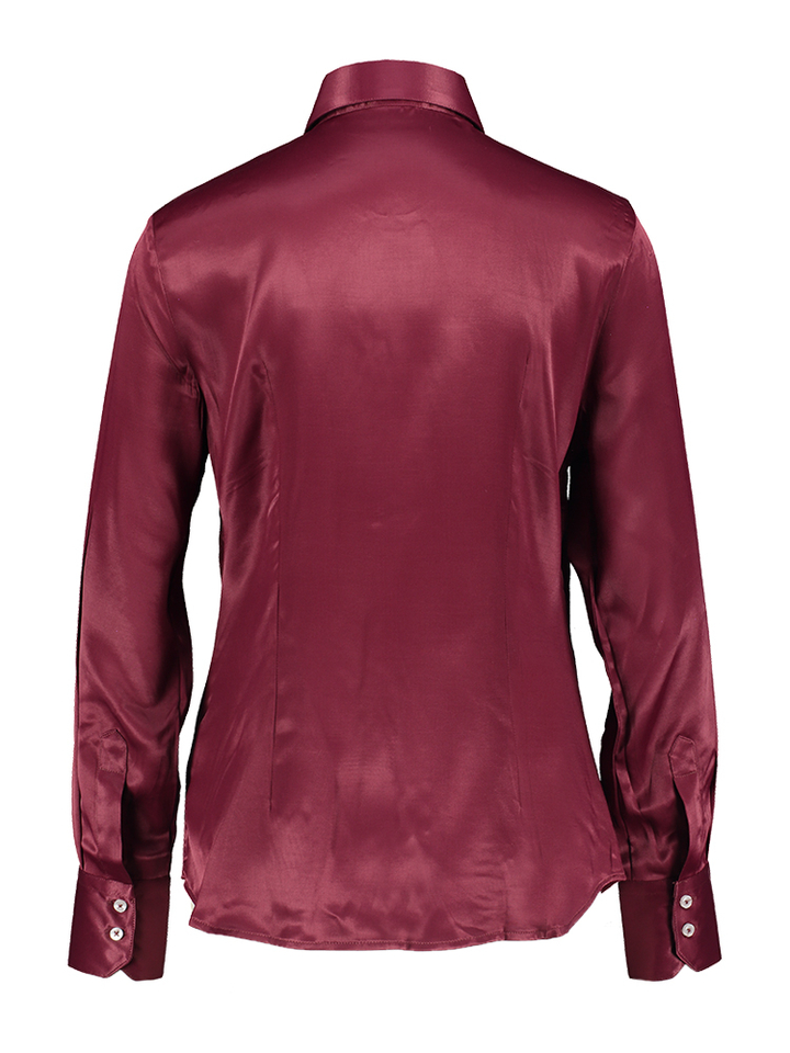 Bordeaux blouse met ruffles detail Afa Cristiana Conti 