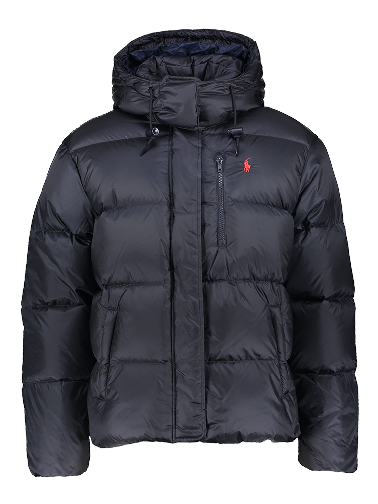 Donkerblauwe puffer jas met rits en kap Ralph Lauren 516258