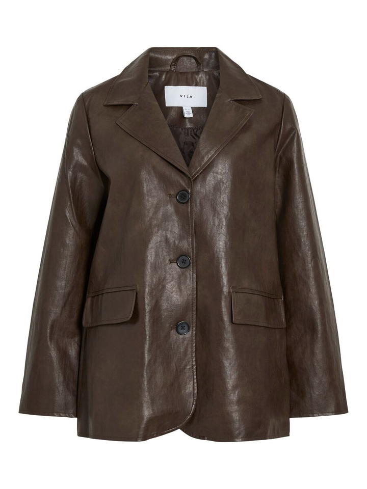 Bruine jas in leder look Viserma Vila 