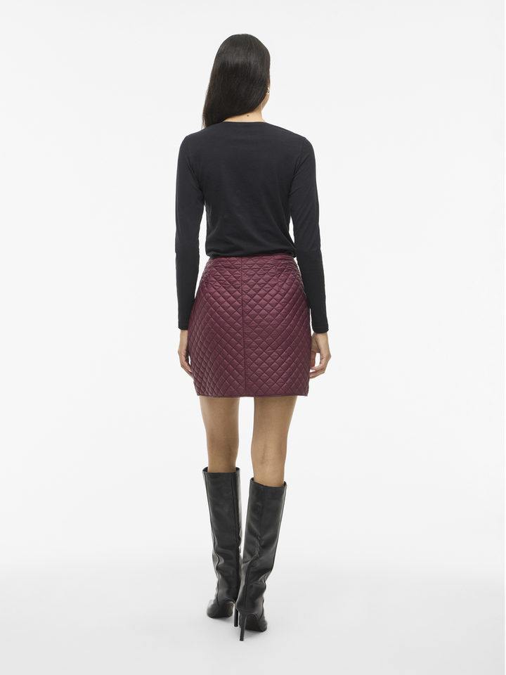 Bordeaux korte gewatteerde rok Vibenji Vila