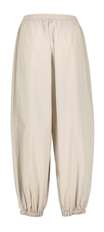 Lichtgrijze beige broek met elastiek June Co'Couture