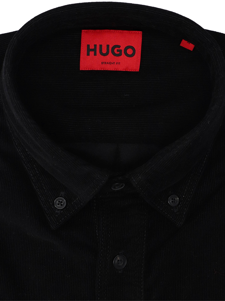 Zwart ribfluwelen hemd Hugo Boss 