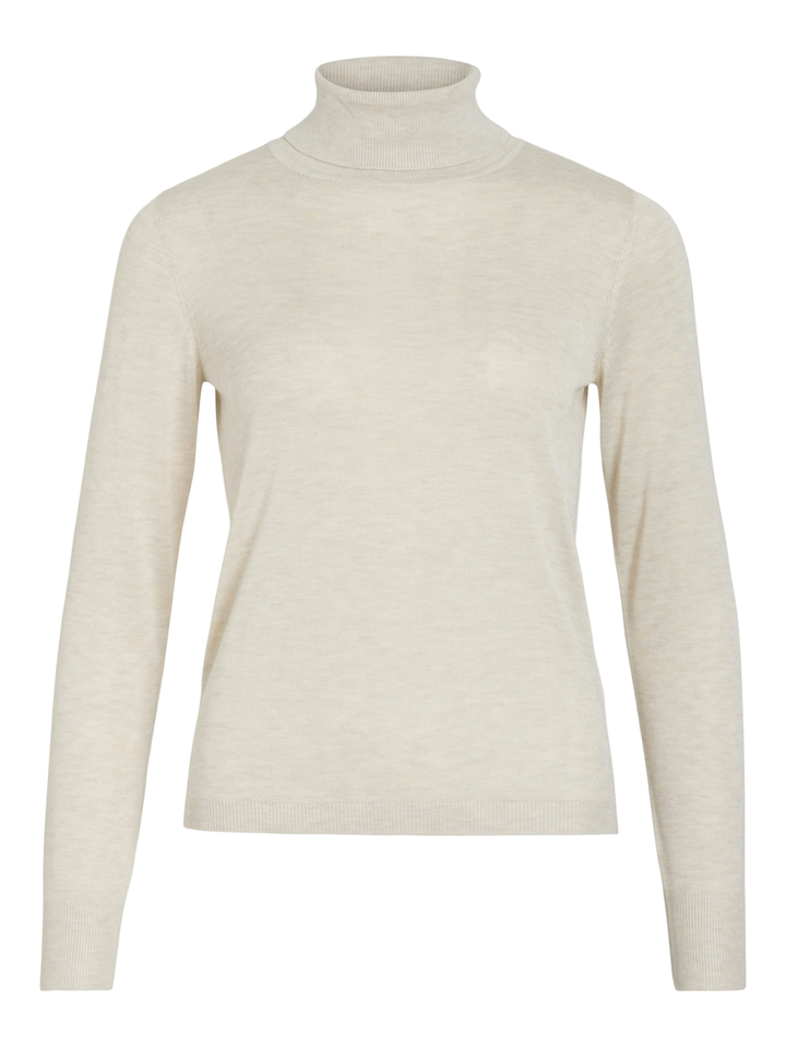 Beige trui met rolkraag Viclaudie Rol Vila