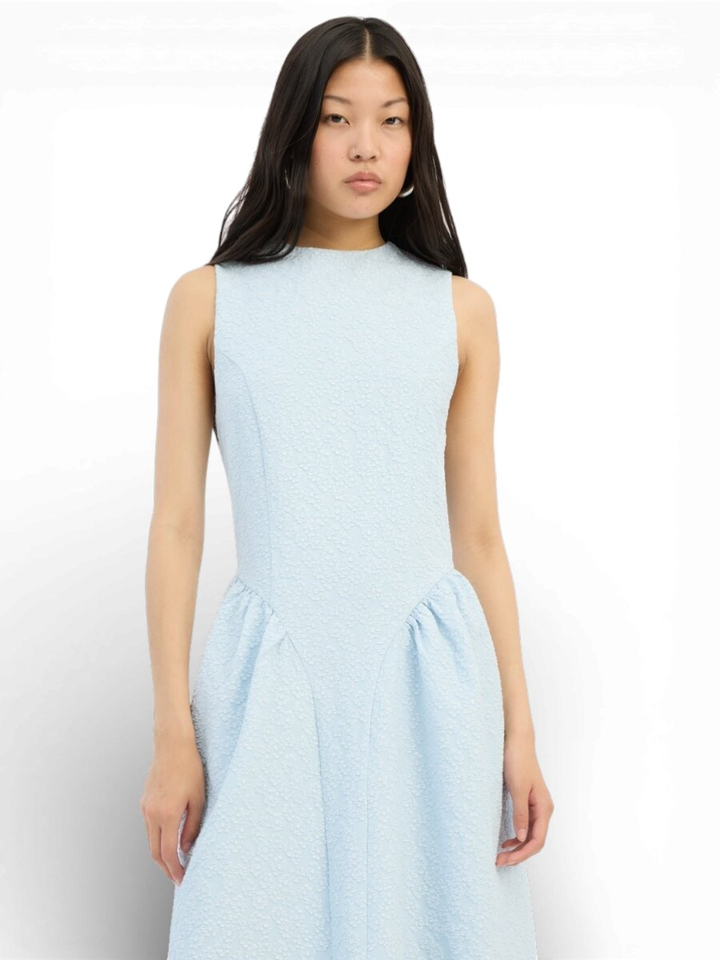 Lichtblauw ruffle kleed Rotate 