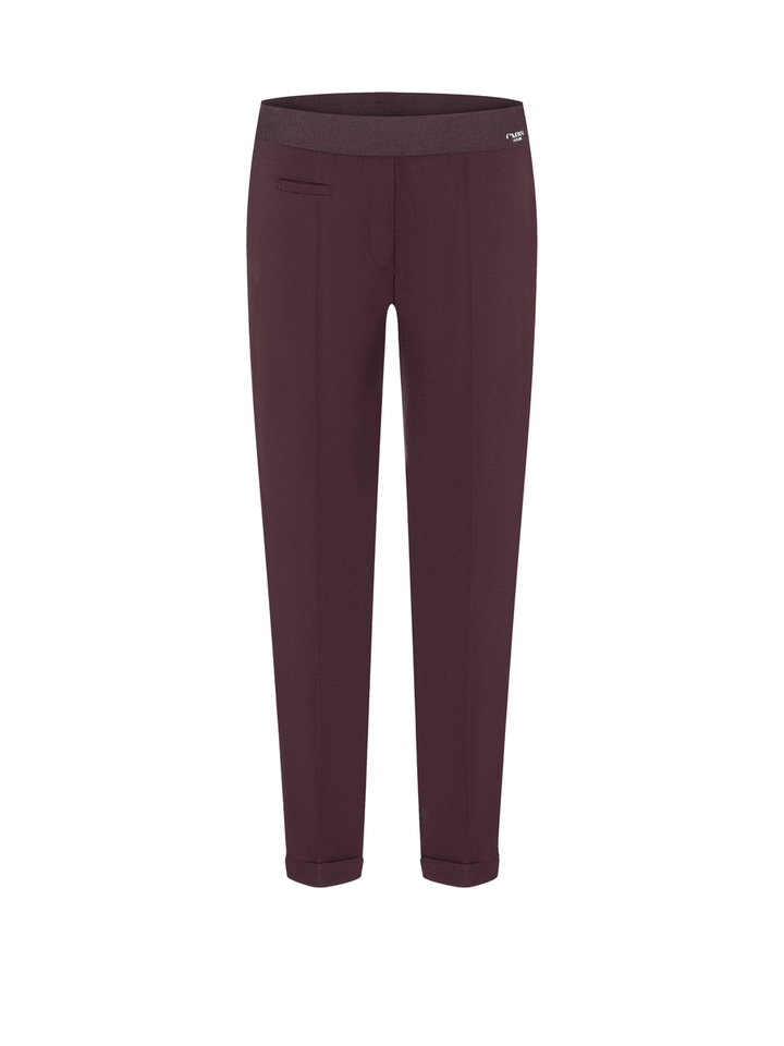 Bordeaux geklede broek met elastiek Kim Cambio