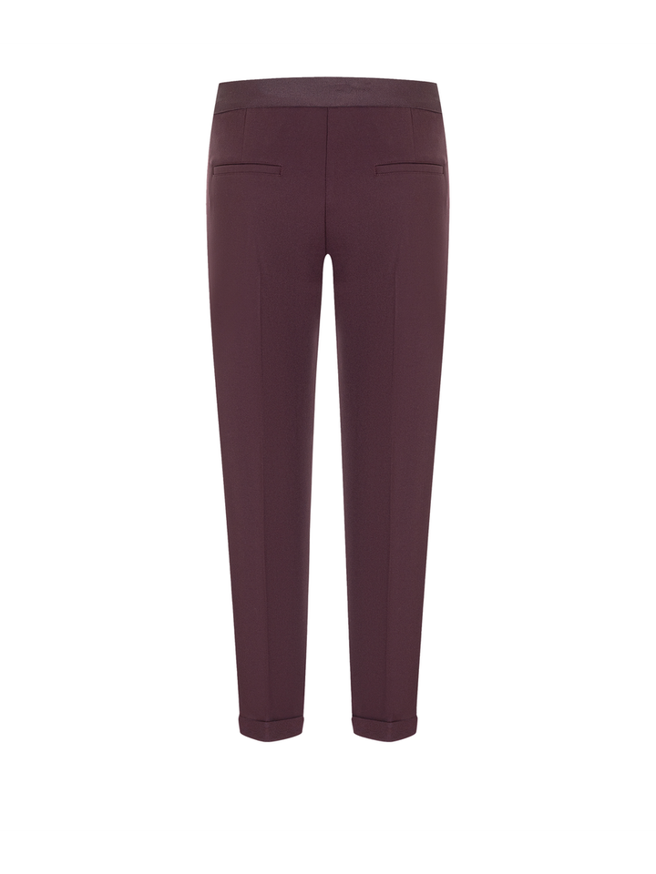 Bordeaux geklede broek met elastiek Kim Cambio